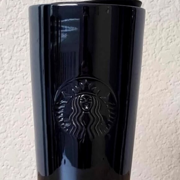 Starbucks 2019 Black Mirrored Ceramic Travel Tumbler 12oz - Picture 2 of 6